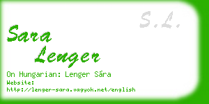 sara lenger business card