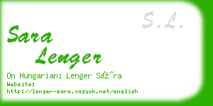 sara lenger business card